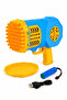 Electric Multi-Hole Bubble Gun for Kids – Automatic Bubble Blaster with Rechargeable Battery, USB Charging Cable & Bubble Tray – Blue & Yellow - 8