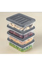 12 Pieces 240 ml Microwave and Freezer Safe Storage Container Set - Gray Lid Refrigerator & Food Container Kitchen Organizer Breakfast Cereal Snack Bowl Fruit Storage Container - 8