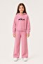 Girl's Hooded Fleece-Lined Cat Embroidered Winter Set - 2