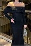 Stretchy Glitter Fabric Strapless Flounce Evening Dress - 4