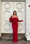 Stretchy Tulle Fabric Strapless Evening Dress