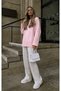 Women's Pink Long Oversize Knitwear Sweater Nns020 - 2