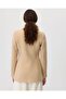 Beige Blazer Cashmere Jacket with Gold Buttons - 7