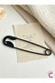Giant Safety Pin Design Stylish Bun Hairpin Black 14cm - Trendy Metal Large Size Clip Hair Stick