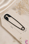 Giant Safety Pin Design Stylish Bun Hairpin Gold 14cm - Trendy Metal Large Size Clip-On Hair Stick - 7