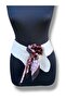 Aurélie Ecru Casual Women's Leather Belt with Scarf - Standard Size - 3