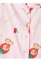 Vizyon New Season Pink Shirt Collar Printed Girls' Pajama Set - 5