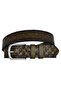 100% Genuine Leather, 4.2 cm Olive Green Patterned Non-Foldable Denim Belt, Linen Belt 4Cm-Apo - 6