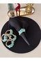 6-Piece Blue Floral Napkin Ring Tableware Napkin Holder Ring Presentation - 4