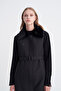 Fur Collared, Buckled, Diamond Patterned Black Vest 0098 - 5