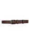 100% Genuine Leather, 4.2 cm Dark Brown Patterned Non-Foldable Denim Belt, Linen Belt 4Cm-Apo - 5