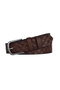 100% Genuine Leather, 4.2 cm Dark Brown Patterned Non-Foldable Denim Belt, Linen Belt 4Cm-Apo - 7
