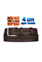 100% Genuine Leather, 4 cm Dark Brown Knitted Patterned Non-Opening Denim Belt, Linen Belt 4Cm-Apo