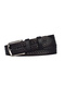 100% Genuine Leather, 4 cm Black Knitted Patterned Non-Opening Denim Belt, Linen Belt 4Cm-Apo - 6