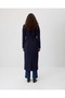 Medallion Buttoned Double-Breasted Coat Navy Blue - 6