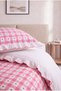 Ruffled Gingham Heart Double Duvet Cover Set |   200X220 cm Duvet Cover, 2 Pieces 50X70 cm Pillowcases |   Cotton Soft Texture