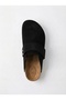 Mc402-Sue Black Genuine Suede Leather Unisex Orthopedic Cork Sole Sabo Slippers with Single Wide Band - 2