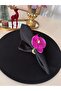 6-Piece Purple Orchid Napkin Holder Tableware Presentation Napkin Ring Buckle Ring - 3