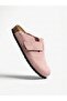 Mc402-Sue Pink Genuine Suede Leather Unisex Orthopedic Cork Sole Sabo Slippers with Single Wide Band - 6