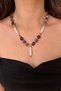 Tımbıl Amethyst Natural Stone Baroque Pearl Special Design Pearl End Handmade Women's Necklace - 4