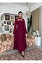 Women's Tulle Sleeve Tie Detailed Midi Dress
