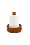 Wicker Rattan Paper Towel Holder Desktop Towel Stand - Wooden & Wicker Finish Decorative Paper Towel Holder Napkin Holder - 8
