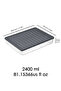 1 Piece 2400 ml Microwave and Freezer Safe Storage Container Icebox Organizer - Gray Lid Refrigerator & Food Container Kitchen Organizer Food Storage Container - 5