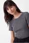 Women's Corded Fabric T-Shirt - 2