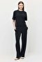 Women's Elastic Waist Textured Trousers
