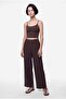 Women's Wide Leg Pants with Elastic Waist - 2
