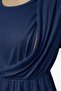 Mecit 6406 navy blue lace robe & maternity pajama set - 6