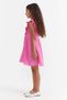 Girl's Textured Dress with Ruffle Detail on the Sleeves - 2