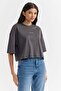 Women's Letter Print Short T-Shirt - 5