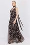 Women's Polka Dot Maxi Dress with Scarf Detail - 3
