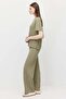 Women's Comfortable Cut Textured Pants with Elastic Waist - 3