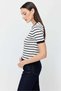 Women's Crew Neck Striped Knitwear T-Shirt - 2