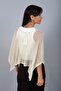 Women's Mesh Knit Asymmetrical Cut Poncho Blouse - 4