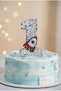 Silver Rocket Figured Number Cake Candle and Tabletop Balloon Stand Set - Space Birthday Decoration Combination - 7