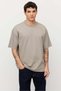 Men's Textured Crew Neck Oversize T-Shirt - 2