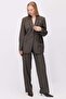 Women's Wide Leg Fabric Trousers - 4