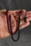 Trabzon Hand Knitted Kazaziye Tasseled 7x11 Red Vertex Amber Prayer Beads - 2