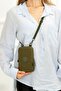 Women's Black Waterproof Crinkle Mini Phone Wallet Cross Shoulder Bag with Neck Strap - 3
