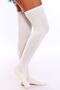 Women's White Luxury Over Knee Socks - 2