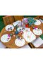 6+1 Colorful Triangle and Gold Detailed Snowflakes Special Design Supla Runner Set - 2