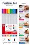 Fineliner Pen 10 Colors 0.4mm 1 Pack Osaka Fine Felt Tip 10 Colors Writing and Drawing Pen Markers - 3