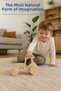 Wooden Tractor Toy Natural Handmade Paintable Educational Toy + 6-Piece Paint Set Gift - 2