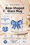Premium Blue Bowknot Detailed 380 ml Borosilicate Glass Mug – Heat Resistant Coffee and Tea Cup - 2
