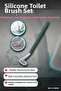 Sopali Tasarim Silicone Toilet Brush 41 cm with Hook Bathroom Cleaning Set Bx-313808