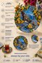 Set of 6 Glass Tea Plates – Mediterranean-Inspired Orange and Blue Tile Pattern – 6 Tea Plates - 2
