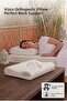 Ergonomic Visco Memory Neck Support Pillow - Breathable Washable Zippered Outer Cover - 2